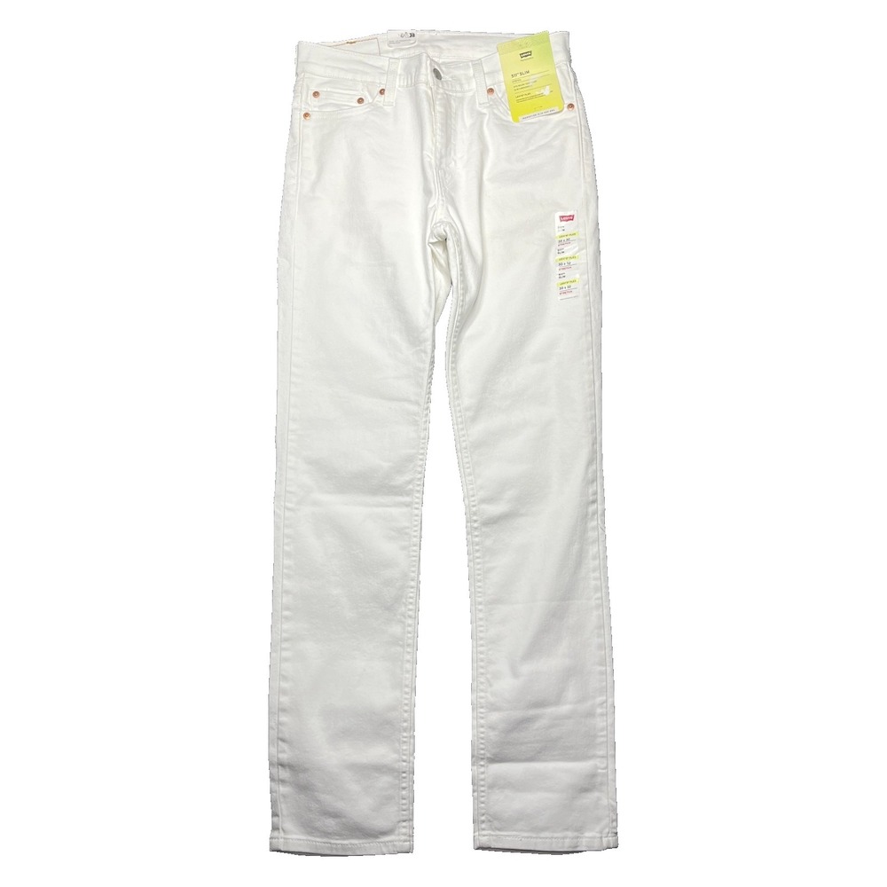 NWT Levis 511 Slim Jeans Mens 30x32 White Sits Below Waist Flex Stretch Straight